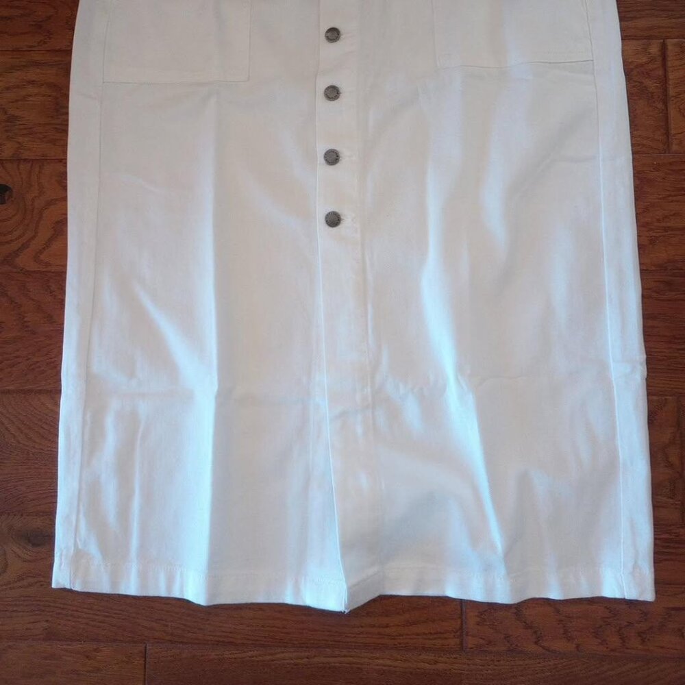 Wrangler Women's Size 16 White Denim Button Midi Skirt NWT - Picture 3 of 5